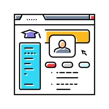 Student dashboard education platform color icon vector illustration Stock Illustration