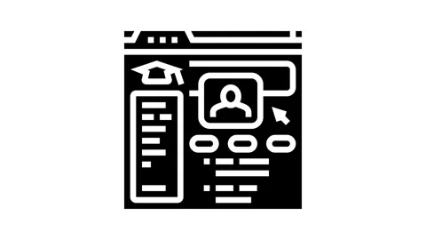 Student dashboard education platform glyph icon animation Stock Footage 326144366