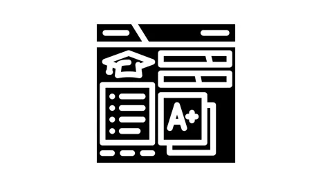 Student dashboard education platform glyph icon animation Stock Footage 326731793