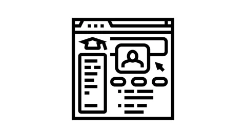 Student dashboard education platform line icon animation Stock Footage 326124767
