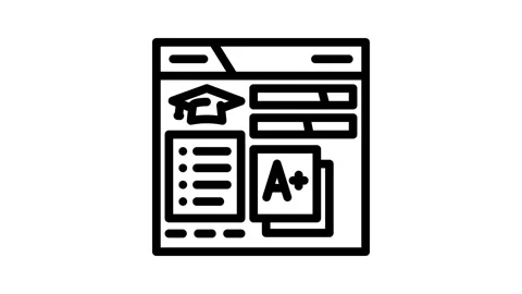 Student dashboard education platform line icon animation Stock Footage 326749372