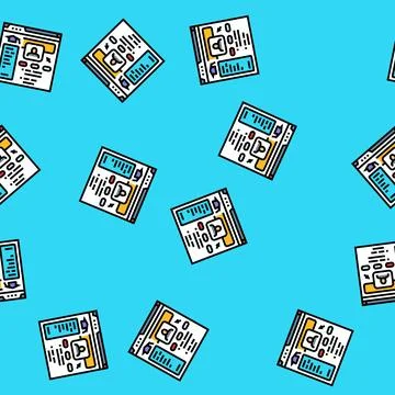 Student dashboard education platform vector seamless pattern イラスト素材