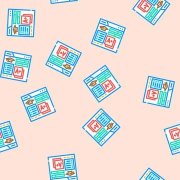 Student dashboard education platform vector seamless pattern イラスト素材