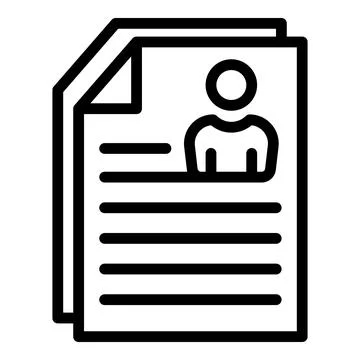 Student data icon, outline style Stock Illustration