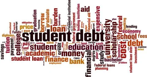 Student debt word cloud Stock Illustration
