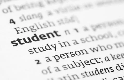 Student definition in a dictionary Foto stock