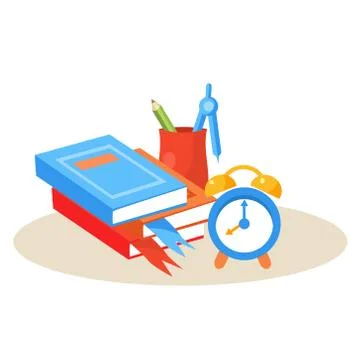 Student Desktop. Education Design Vector Illustration Stock Illustration