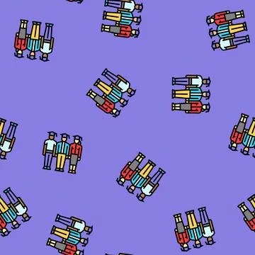 Student diversity college teacher vector seamless pattern Stock Illustration