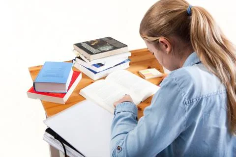 Student does homework Stock Photos