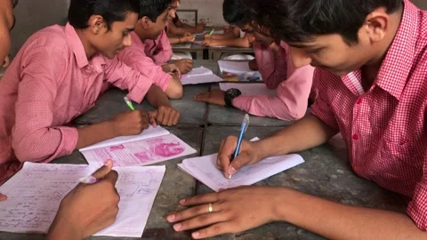 Student doing group study and discussion Stock Footage 136866597