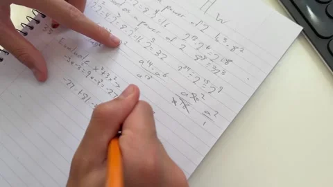 Student Doing Homework, Middle School Math, Algebra Stock Footage 320160087