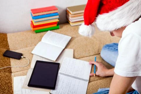 Student Doing Homework Stock Photos