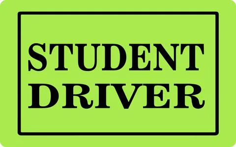 Student driver sign, vector illustration Stock Illustration