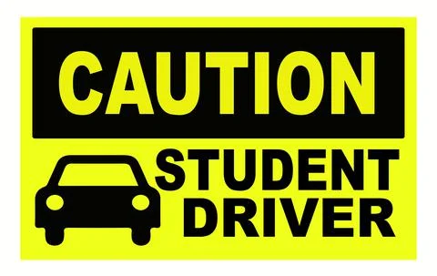 Student driver sign, vector illustration 스톡 일러스트