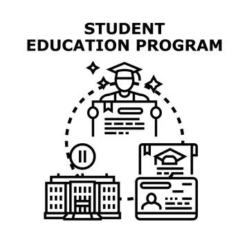 Student education program concept for academic development Stock Illustration
