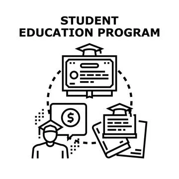 Student education program concept with academic achievement Stock Illustration