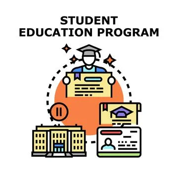 Student education program concept for academic development Stock Illustration