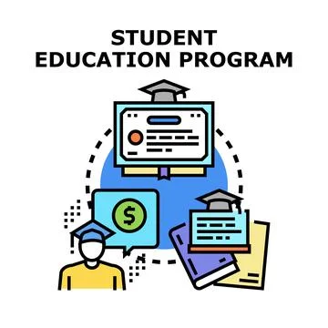 Student education program concept with academic achievement Stock Illustration