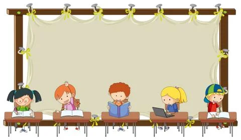 Student on empty banner Stock Illustration