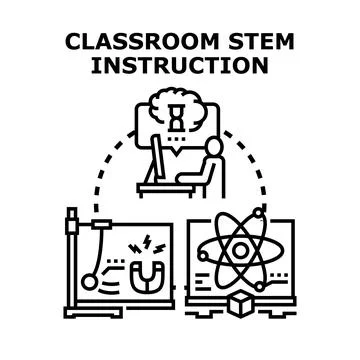 Student engaging in stem education and scientific learning Stock Illustration
