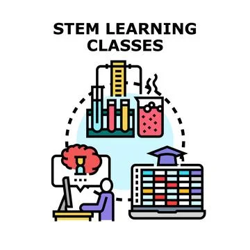 Student engaging in stem learning classes and education Illustrazione stock