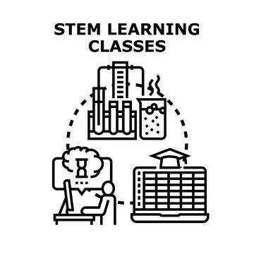 Student engaging in stem learning classes and education Stock Illustration