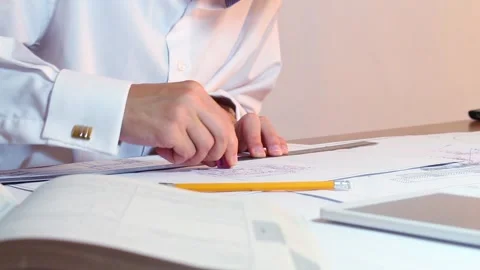 Student Engineer Erasing Drawing Video stock 91871257