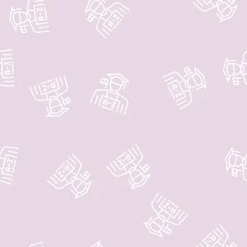 Student english line seamless pattern Illustrazione stock