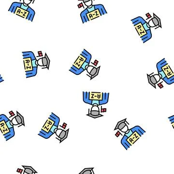 Student english vector seamless pattern Stock Illustration