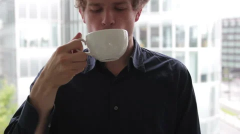 Student enjoying coffee break Stock Footage 41630429
