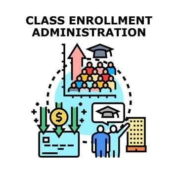 Student enrollment administration process for educational programs Stock Illustration