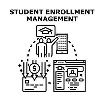 Student enrollment management system concept vector illustration イラスト素材