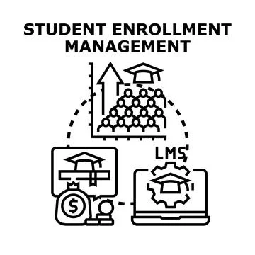 Student enrollment management system concept illustration Stock Illustration