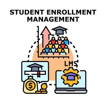 Student enrollment management system concept illustration Stock Illustration