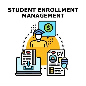 Student enrollment management system process for university admission Stock Illustration