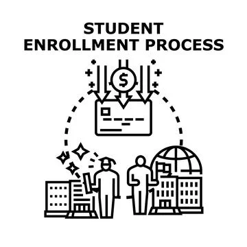 Student enrollment process for higher education funding Stock Illustration