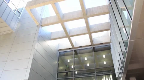 Student entering a a modern professional building Stock Footage 27634422