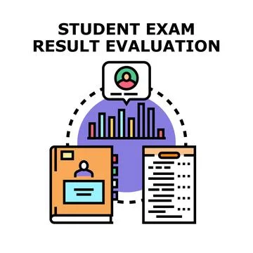 Student exam result evaluation concept illustrating academic performance Stock Illustration