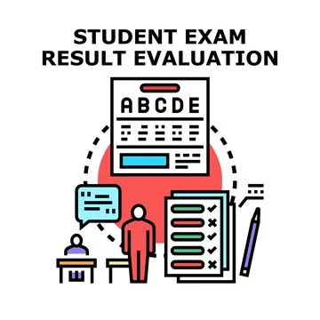 Student exam result evaluation process concept illustration Stock Illustration