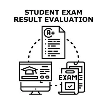 Student exam result evaluation process concept Stock Illustration