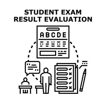 Student exam result evaluation process concept illustration Stock Illustration