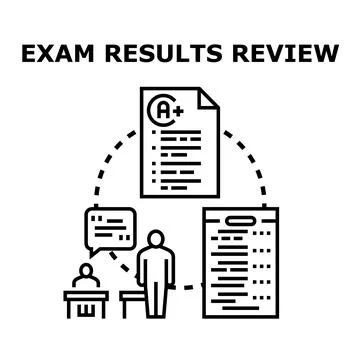 Student exam results review process concept Stock Illustration