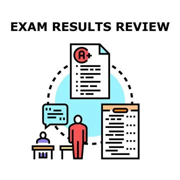 Student exam results review process concept Stock Illustration