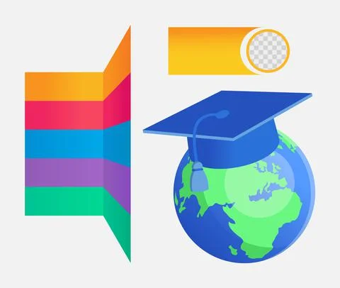 Student exchange program infographic chart design element set Stock Illustration