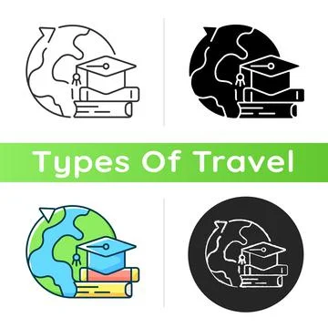 Student exchange programme icon 스톡 일러스트