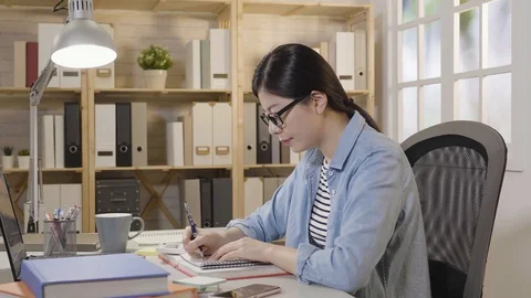 Student face camera smiling charming Stock Footage 101377511