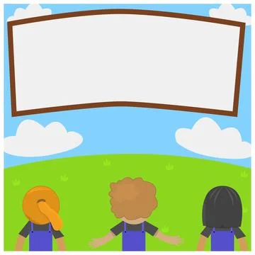 Student On Field, Theme Back To School and Field Background. Stock Illustration