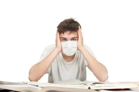 Student In Flu Mask Stock Photos
