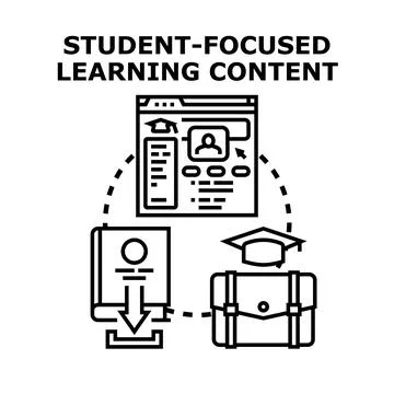 Student focused learning content online education system Stock Illustration