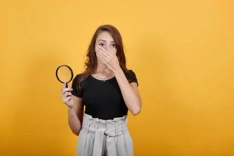 Student getting amazed by the microscopic world. 스톡 사진